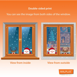 Walplus Peeking Santa and Friends Double-Sided Christmas Window Stickers 55 Piece - Size: 0.2 x 70 x 65cm - Red - Wilko - thumbnail 5