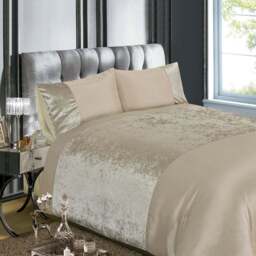 Rapport Home Double Natural Velvet Duvet Set - Cream - Wilko
