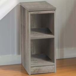 R White Cabinets 2 Shelf Grey Desk Height Bookcase - Size: 72.8 x 30 x 54cm - Wilko