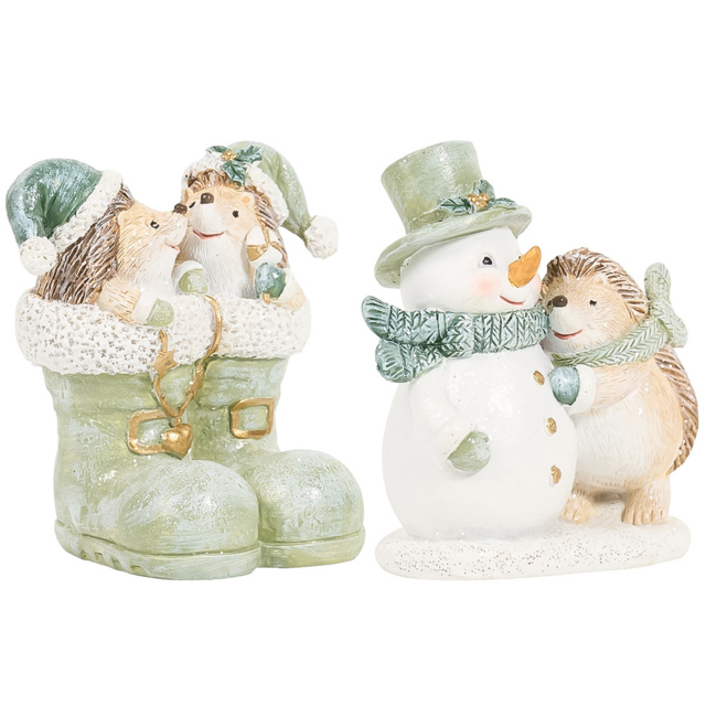 Sage Green Hedgehog Ornament - Mistletoe Cottage - Wilko - image 1