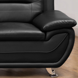 Dexter 2 Seater Black Leather Sofa - Artemis Home - Wilko - thumbnail 4