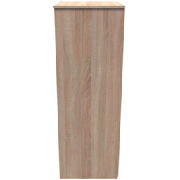 Crowndale Monaco 5 Drawer White Gloss and Bardolino Oak Tall Bedside Cabinet Ready Assembled - White Gloss & Bardolino Oak - Wilko - thumbnail 5