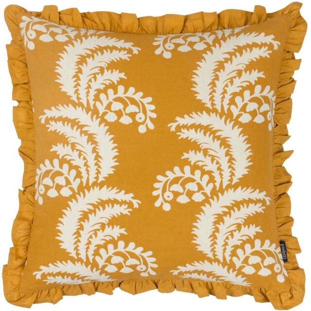 Paoletti Montrose Ochre Floral Cushion - Size: 50 x 50 cm - Orange - Wilko - image 1