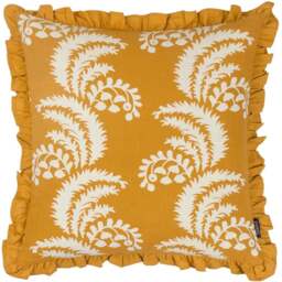 Paoletti Montrose Ochre Floral Cushion - Size: 50 x 50 cm - Orange - Wilko - thumbnail 1