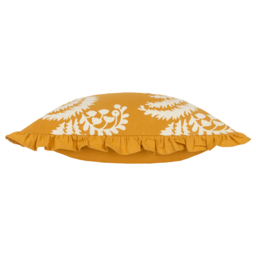 Paoletti Montrose Ochre Floral Cushion - Size: 50 x 50 cm - Orange - Wilko - thumbnail 5