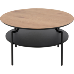 Florence Goldington Single Shelf Oak and Black Round Coffee Table - Furniture To Go - Wilko - thumbnail 4