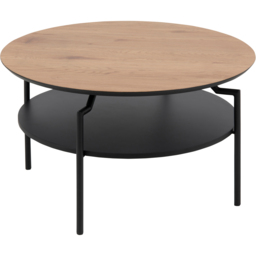 Florence Goldington Single Shelf Oak and Black Round Coffee Table - Furniture To Go - Wilko - thumbnail 3