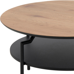 Florence Goldington Single Shelf Oak and Black Round Coffee Table - Furniture To Go - Wilko - thumbnail 5