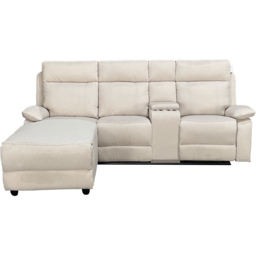DS Living Sorento 3 Seater Cream Fabric Right Hand Chaise Corner Recliner Sofa - Wilko - thumbnail 4
