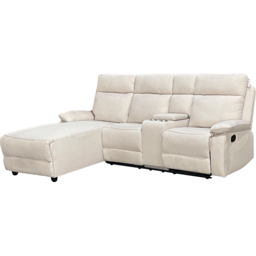 DS Living Sorento 3 Seater Cream Fabric Right Hand Chaise Corner Recliner Sofa - Wilko - thumbnail 5