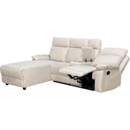 DS Living Sorento 3 Seater Cream Fabric Right Hand Chaise Corner Recliner Sofa - Wilko - thumbnail 3