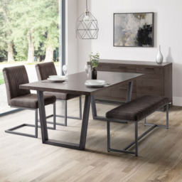 Julian Bowen Brooklyn 2 Seater Charcoal Dining Bench - Size: 41 x 121 x 47cm - Grey - Wilko - thumbnail 4