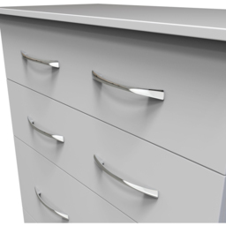 Crowndale Avon 4 Drawer Matt White Deep Chest of Drawers Ready Assembled - White Matt - Wilko - thumbnail 6