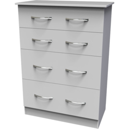 Crowndale Avon 4 Drawer Matt White Deep Chest of Drawers Ready Assembled - White Matt - Wilko - thumbnail 5