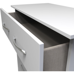 Crowndale Avon 4 Drawer Matt White Deep Chest of Drawers Ready Assembled - White Matt - Wilko - thumbnail 7