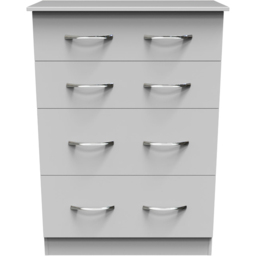 Crowndale Avon 4 Drawer Matt White Deep Chest of Drawers Ready Assembled - White Matt - Wilko - thumbnail 3