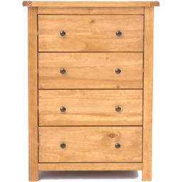 Cabinet Bits Lugo 4 Drawer Antique Wax Brass Knob Chest of Drawers - Brown - Wilko - thumbnail 3