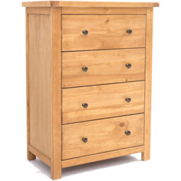 Cabinet Bits Lugo 4 Drawer Antique Wax Brass Knob Chest of Drawers - Brown - Wilko - thumbnail 4