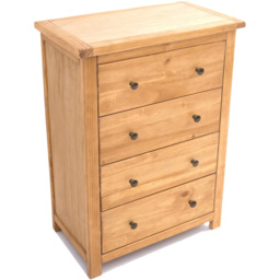 Cabinet Bits Lugo 4 Drawer Antique Wax Brass Knob Chest of Drawers - Brown - Wilko - thumbnail 5