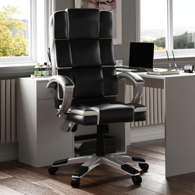 Vida Designs Henderson Black and White Swivel Office Chair - Size: 121 x 67 x 74cm - Wilko - image 1