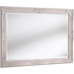 Yearn White Carved Rectangular Wall Mirror 74 x 104cm - Wilko