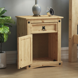 Vida Designs Corona Single Door Single Drawer Pine Bedside Cabinet - Brown - Wilko - thumbnail 7