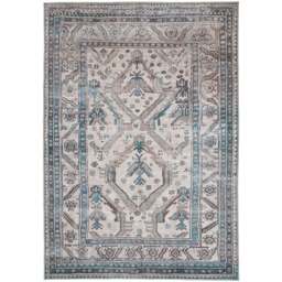 Kukoon Traditional Bordered Medallion Beige Grey Washable Rug 200 x 290cm - Blue - Wilko - thumbnail 1