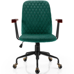 Costway Green Velvet Adjustable Rocking Office Chair - Size: 60 x 56 x 29cm - Wilko - thumbnail 4