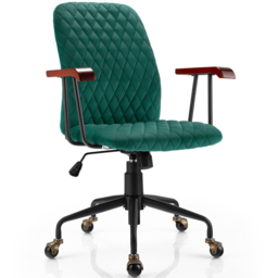 Costway Green Velvet Adjustable Rocking Office Chair - Size: 60 x 56 x 29cm - Wilko - thumbnail 3