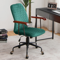 Costway Green Velvet Adjustable Rocking Office Chair - Size: 60 x 56 x 29cm - Wilko - thumbnail 5