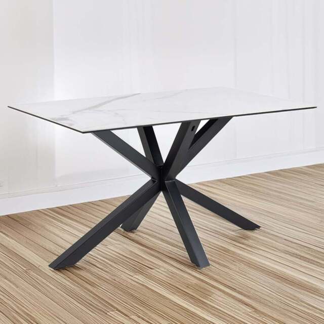 Florence Heaven 4 Seater Ceramic Top Dining Table White - Size: 75.5 x 135 x 80cm - Furniture To Go - Wilko - image 1