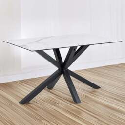 Florence Heaven 4 Seater Ceramic Top Dining Table White - Size: 75.5 x 135 x 80cm - Furniture To Go - Wilko