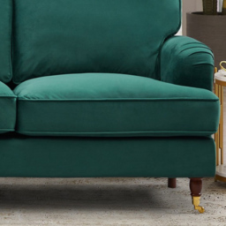 Woodbury 3 Seater Green Velvet Sofa - Artemis Home - Wilko - thumbnail 4