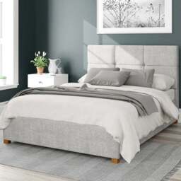 Aspire Caine Double Storm Pure Pastel Cotton Ottoman Bed - Grey - Aspire Beds - Wilko
