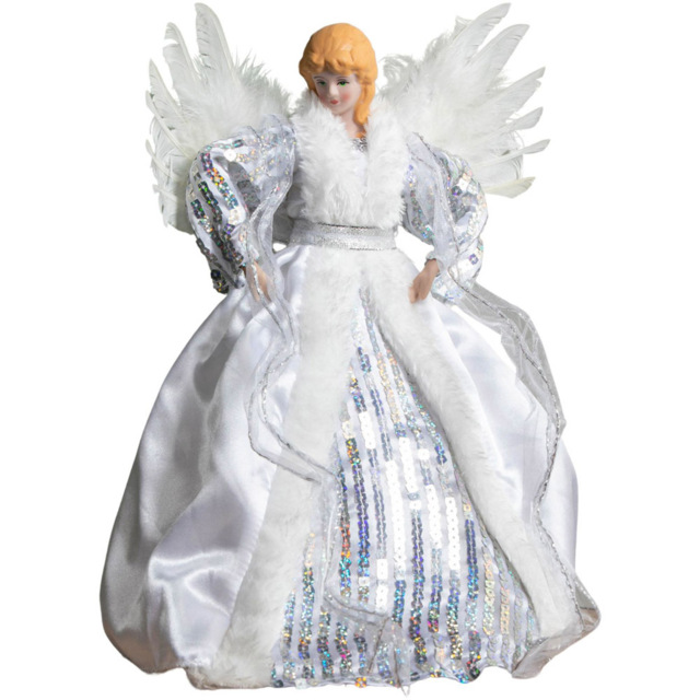 Samuel Alexander White and Silver Angel Christmas Tree Topper 30cm - Size: 30 x 20 x 9cm - Wilko - image 1