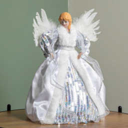 Samuel Alexander White and Silver Angel Christmas Tree Topper 30cm - Size: 30 x 20 x 9cm - Wilko - thumbnail 3