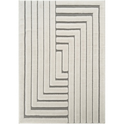 Freya Living Room Area Rug Contemporary 3D Embossed Modern Merge Line Design - Cream 200cm x 290cm - Size: 290 x 200 x 2cm - Desire Rugs - Wilko - thumbnail 1