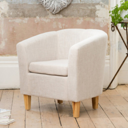 Artemis Home Alderwood Beige Hessian Tub Chair - Size: Single - Cream - Wilko - thumbnail 4