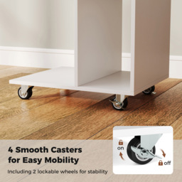 Costway 2 Shelf White C Shaped End Table - Size: 45 x 35 x 65cm - Wilko - thumbnail 7