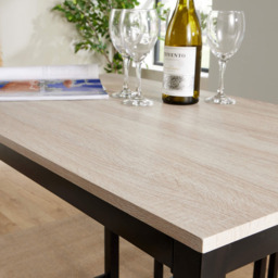 Home Source Nicosia 4 Seater Light Oak Bar Table with Stools - Brown - Wilko - thumbnail 5
