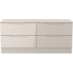 Crowndale Milan 4 Drawer Grey Gloss and Oak Bed Box - Size: 51 x 110 x 39cm - Kashmir Gloss & Kashmir - Wilko - thumbnail 4
