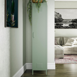 Dorel Mission District Single Door Green Storage Cabinet - Size: 185 x 38 x 40cm - Pale Green - Wilko - thumbnail 1