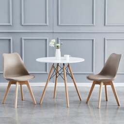Eva Set of 2 Brown Padded Dining Chairs - MCC - Wilko