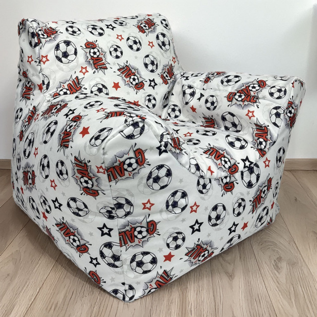 Kaikoo White Goal Print Funzee Bean Bag Chair - Wilko - image 1