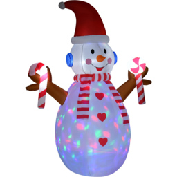 Everglow LED Inflatable Christmas Snowman with Candy Canes Decoration 7.8ft - White - Wilko - thumbnail 3