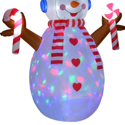 Everglow LED Inflatable Christmas Snowman with Candy Canes Decoration 7.8ft - White - Wilko - thumbnail 5