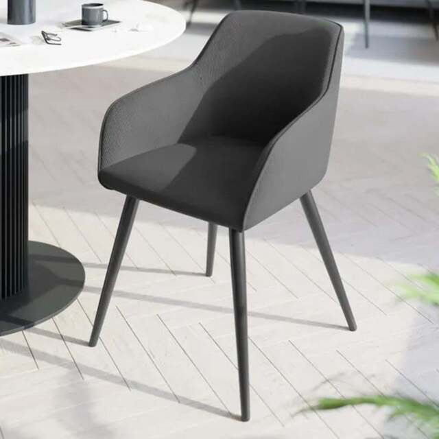tectake Marilyn Set of 4 Anthracite Black Corduroy Padded Dining Chair - Grey - Wilko - image 1