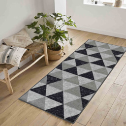 Desire Rugs Havana Grey Geometric Anti Slip Door Mat 150 x 80cm - Size: 80 x 150cm - Wilko - thumbnail 5