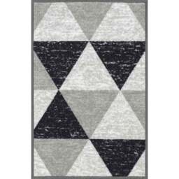 Desire Rugs Havana Grey Geometric Anti Slip Door Mat 150 x 80cm - Size: 80 x 150cm - Wilko