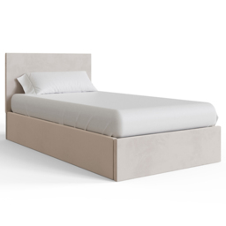 GFW Single Natural Velvet End Lift Ottoman Bed with Memory Pocket Spring Mattress - Wilko - thumbnail 5